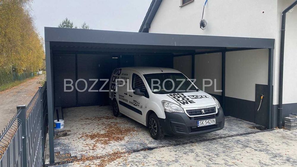 Wiata garażowa stalowa przyścienna / Producent /