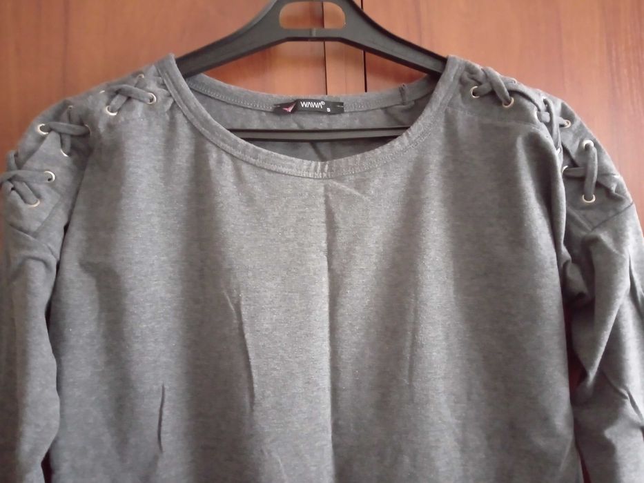 bluzka szara długi rękaw