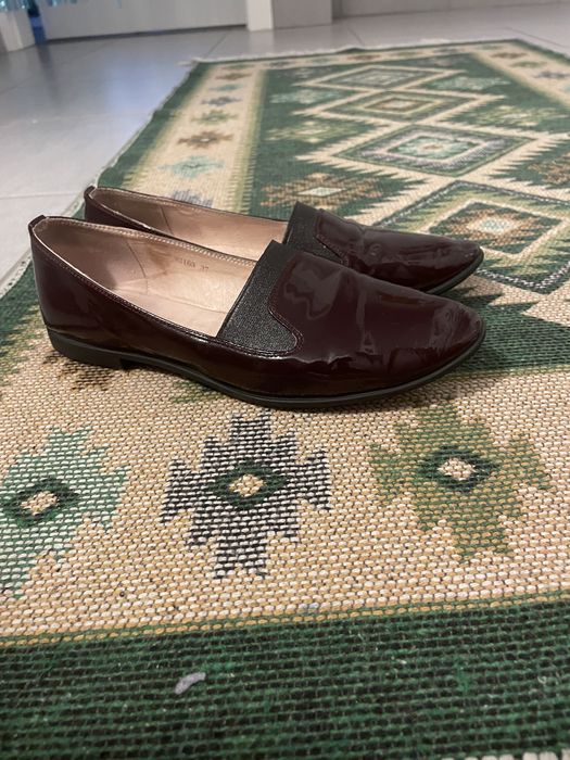 Buty skórzane bordowe 37rozm.