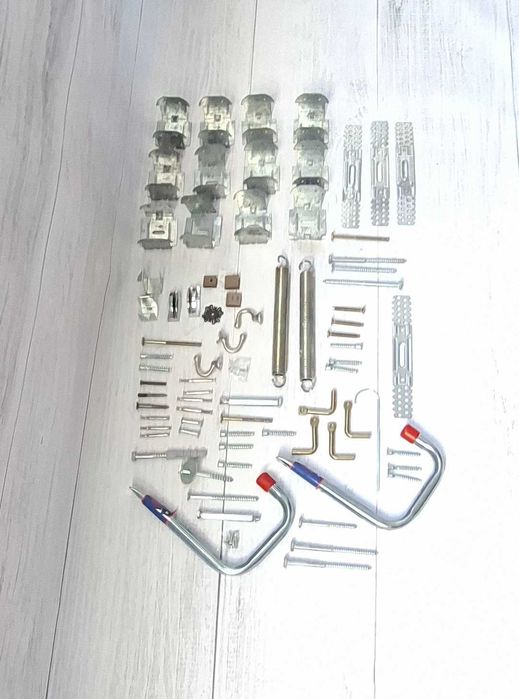 Zestaw montażowy Akcesoria metalowe do montażu Haki Śrubki Wkręty 37el