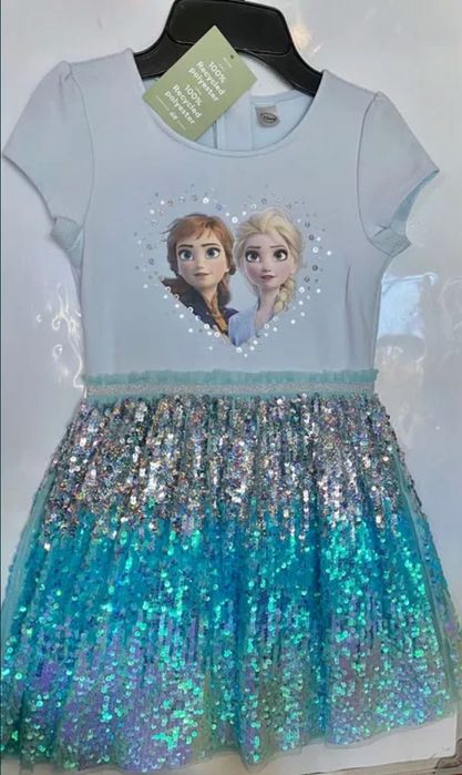 Elza, Elsa, Frozen, Kraina sukienka NOWA CEKINY 104