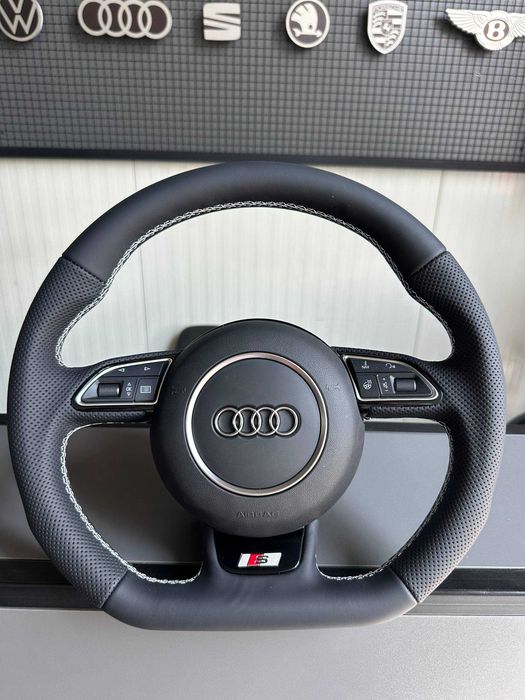 Кермо Audi S-Line Flat Bottom 2008–2016 | Перфорована шкіра | Підігрів | Нове