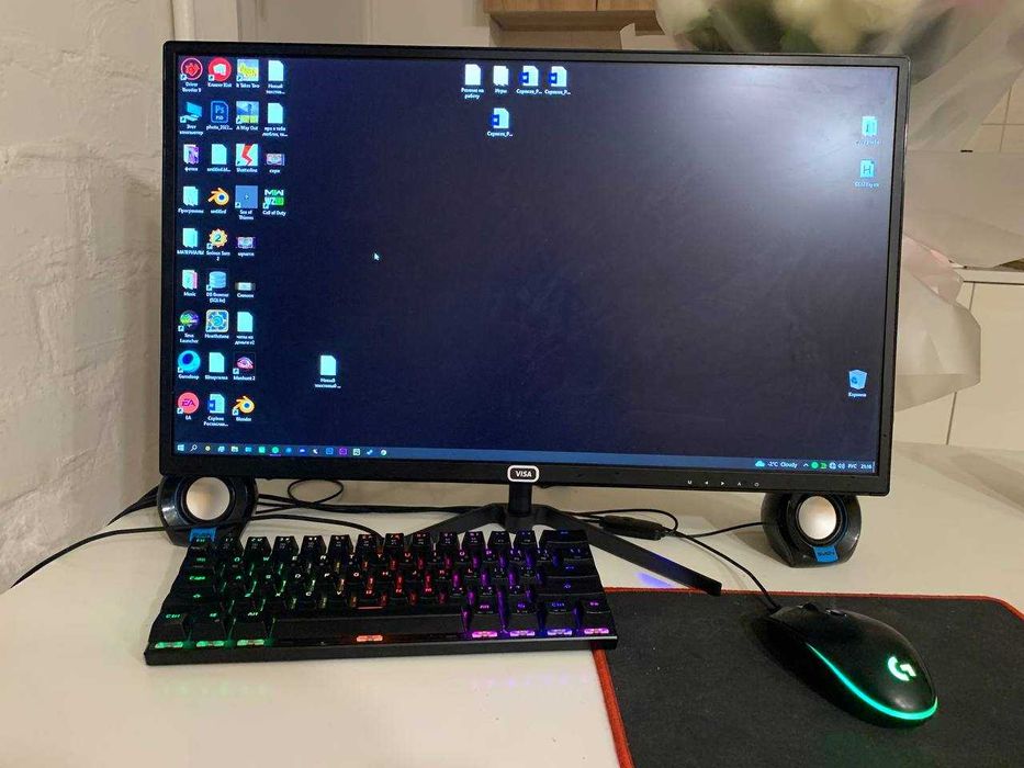 Игровой, Компактный ПК+Монитор И ТД (GTX 1070, RYZEN 5 2600, 16Gb RAM)