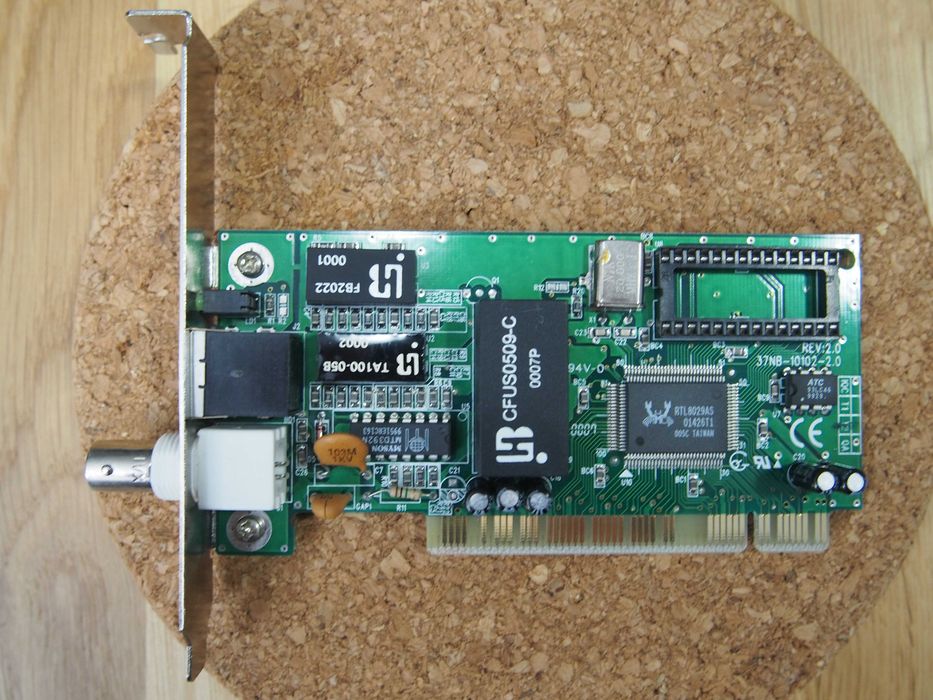 Karta sieciowa Realtek RTL8029AS BNC RJ45 PCI