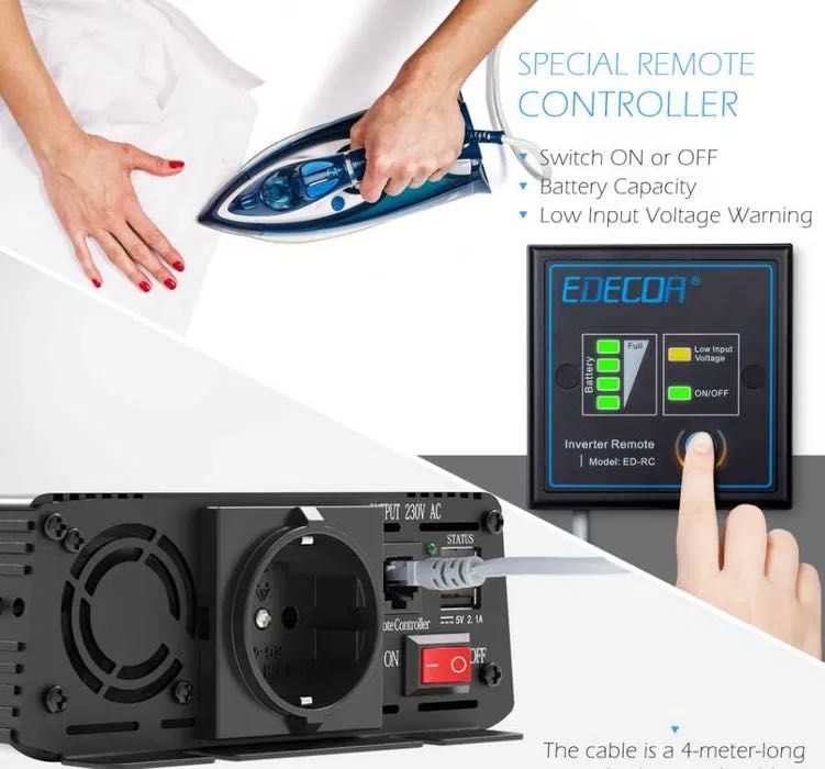 Inversor / Conversor EDECOA 1000W / 2000W * ONDA PURA64740287846145122