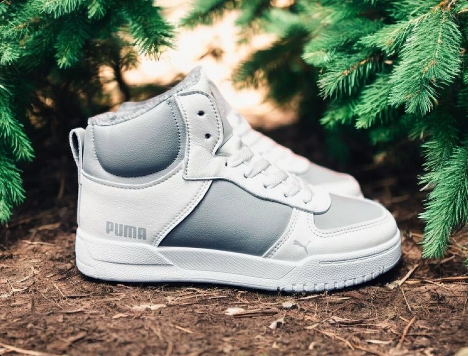 Жіночі зимові білі кросівки Puma/натуральная кожа/женские ботинки пума