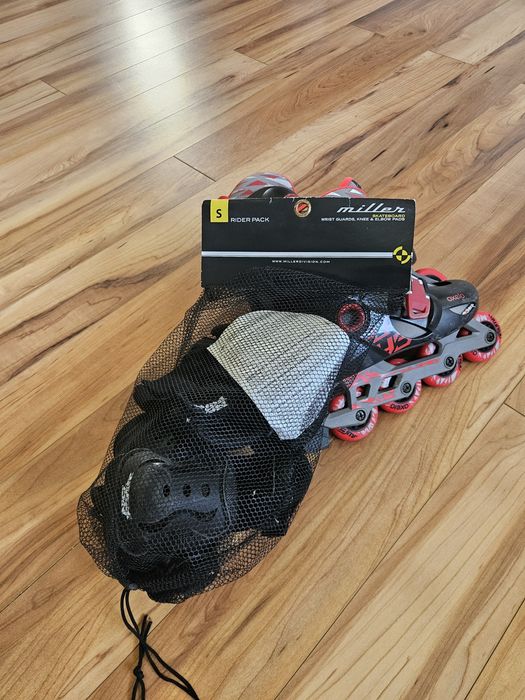 Patins em Linha Oxelo Ajustáveis Criança 30-32 + PROTEÇÕES