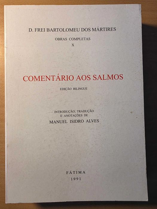 Livro "Comentário aos Salmos" de D. Frei Bartolomeu dos Mártires