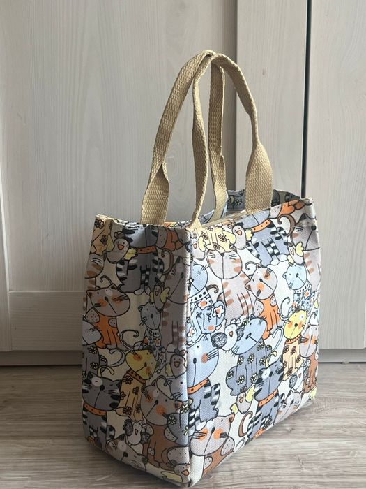 Praktyczna torba materiałowa z motywem kotów