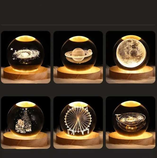 Lâmpada de Cristal com Gravação Do espaço Abajur 3D NOVO ENVIO GRÁTIS