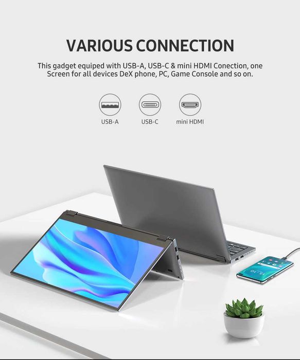 Monitor com teclado para telemóvel .