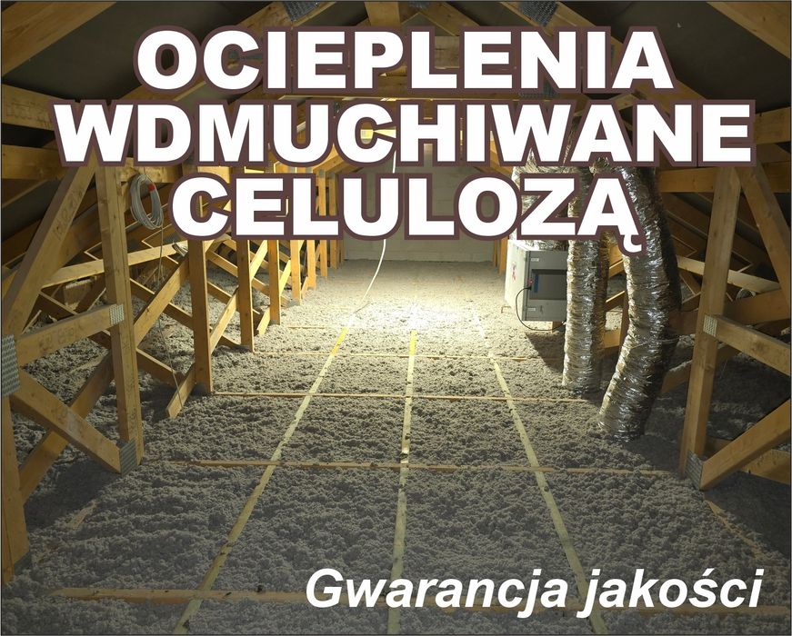 OCIEPLENIE PODDASZA, ocieplenie stropu, Wdmuchiwanie celulozy.