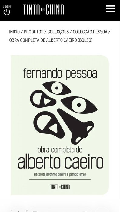Obra Completa Alberto Caeiro Tinta da China