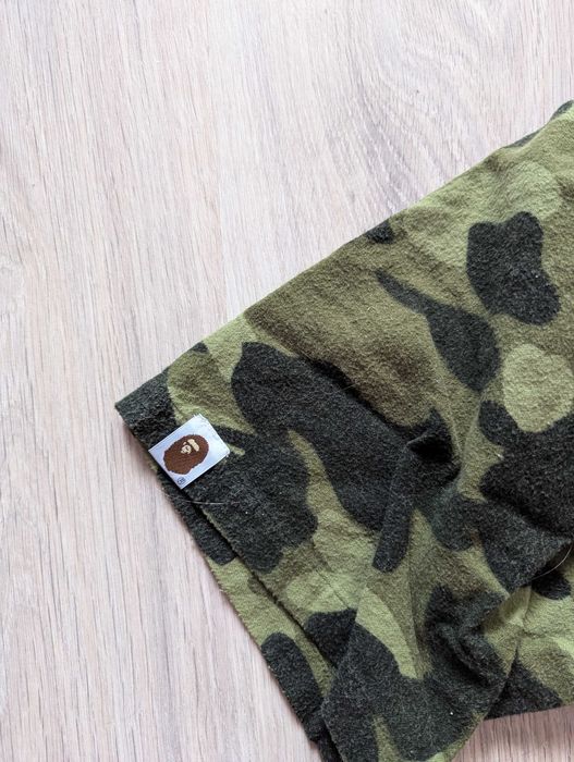 A Bathing Ape Bape Camo Open Collar Shirt made in Japan