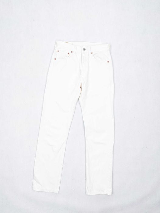 Levi's 501 białe spodnie jeansowe jeansy 27/34 S