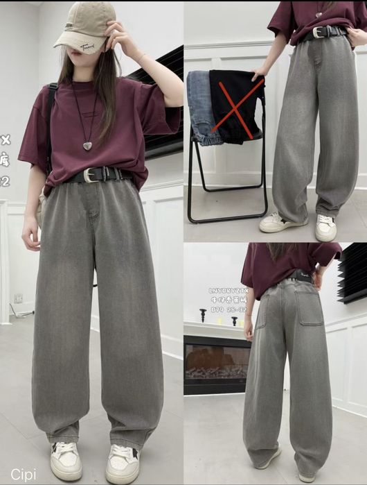 Сірі широкі джинси бегі baggy баги серые широкие джинсы багги беги