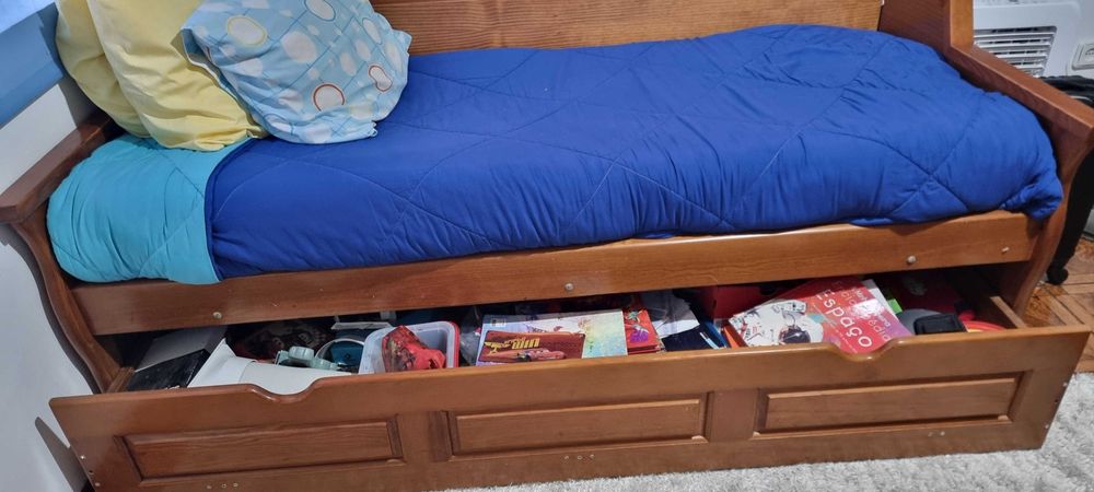 cama 0.90 x 2,00 individual com gaveta