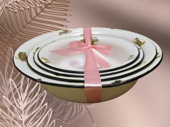 Набор мисок эмалированных б/у 4 шт одним лотом