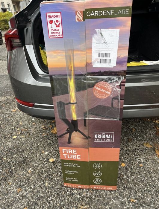 Уличный камин GardenFlare Fire Tube. Пеллетный обогреватель.