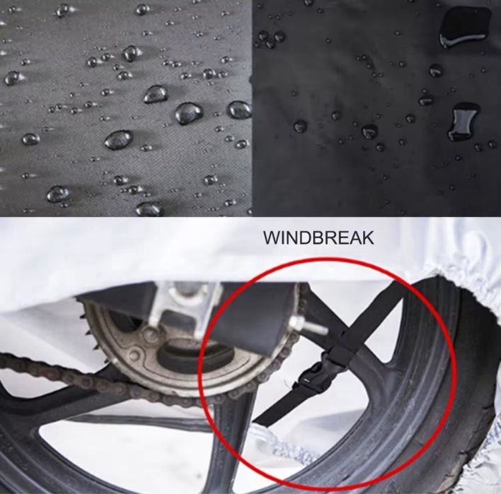 Срібний мото чохол для зовнішнього використання матеріал oxford