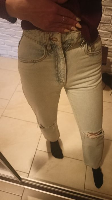 Cotton On Petite Jeansy Straight dżinsy w wysokim stanem szerokie dziu