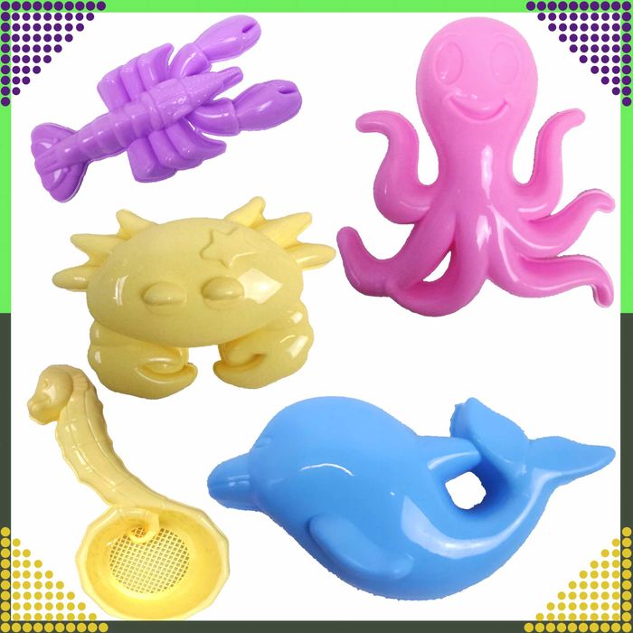 Wiaderko Foremki 9 szt Zabawek Plażowych Ogrodowych do Piaskownicy