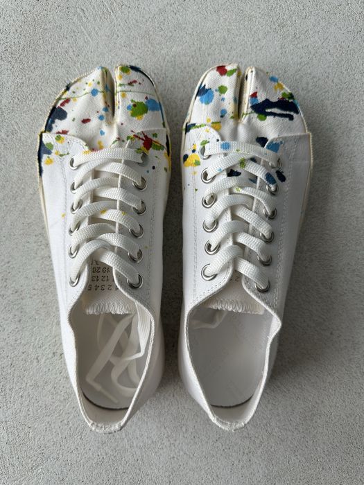 Кеды Maison Margiela tabi paint splatter оригинал