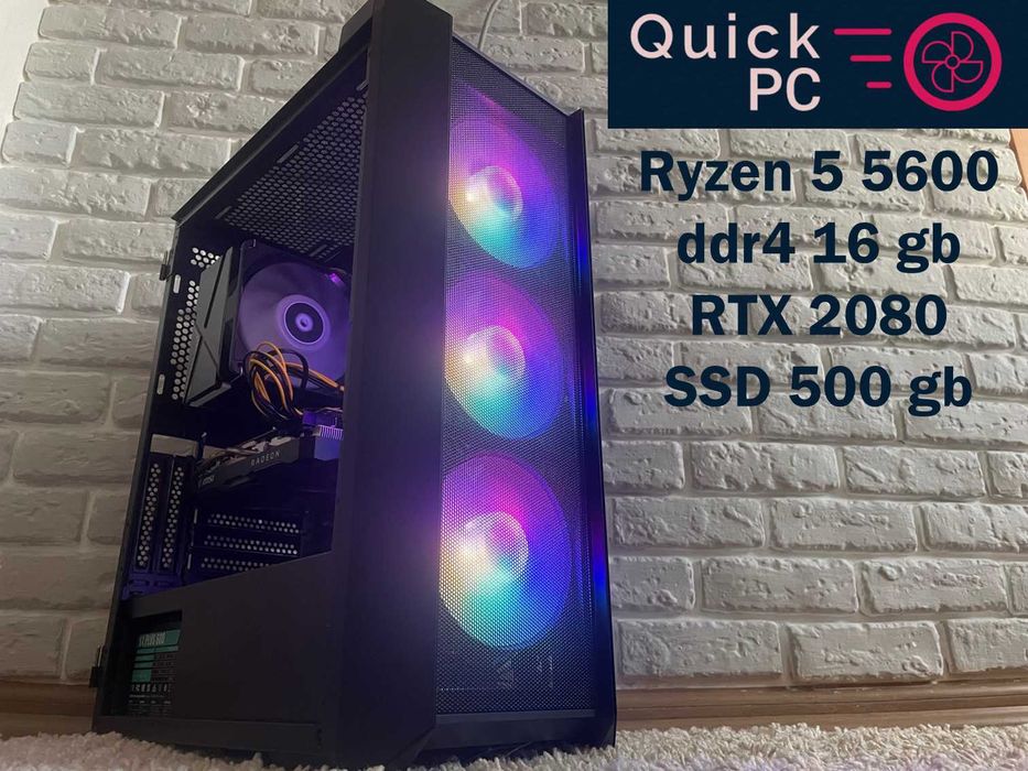 Гарантія! RTX 2080, Ryzen 5 5600, SSD m2, ігровий пк игровой компьютер ...