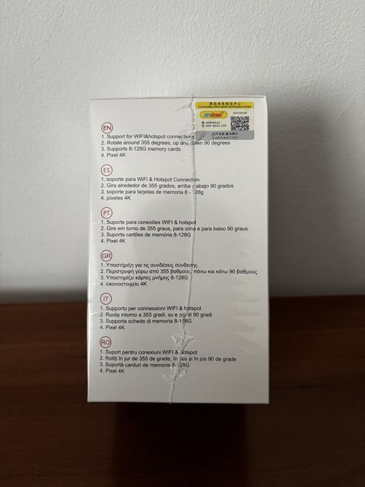 Câmera de Vigilância com 2 Câmeras 4K HD SELADA