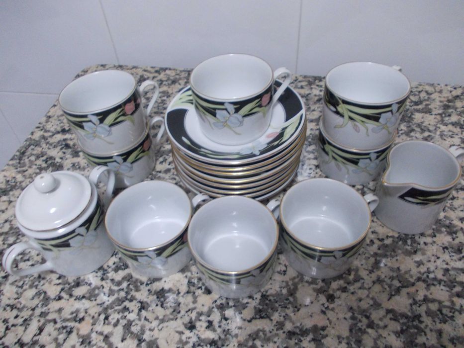 Serviço chá vintage Fairfield Fine China Yung Shen