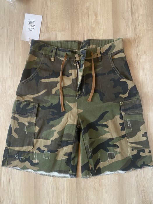 green camo шорты sk8 baggy rap archive