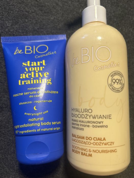 Be BIO nocne serum eksfoliujące do ciała; BeBIO balsam do ciała