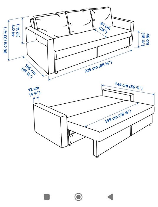 Sofá cama/Sofabed/FRIHETEN/3lugares