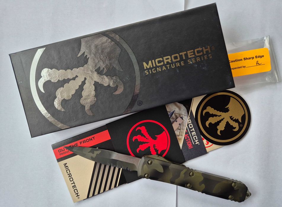 Microtech Ultratech Olive Camo Signature Series