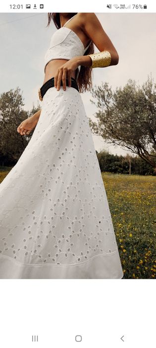 Zara haftowana długa spódnica xl