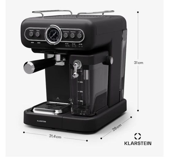 Кавоварка ріжкова Klarstein Espressionata Evo, еспресо, капучино, лате