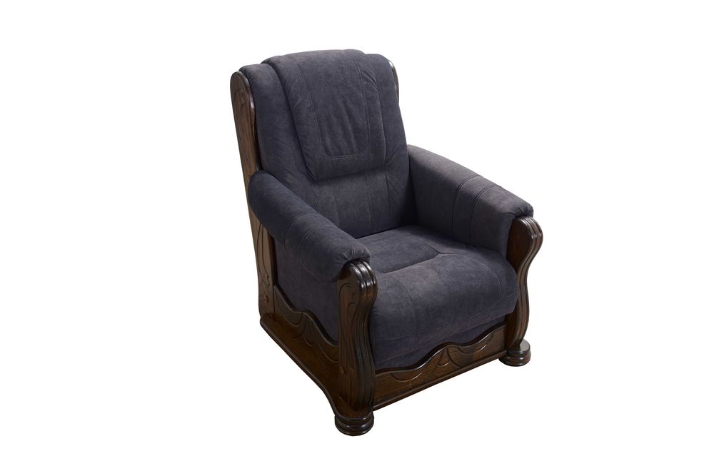 Fotel ze skóry naturalnej "KOMFORT" skóra naturalna/dąb PRODUCENT