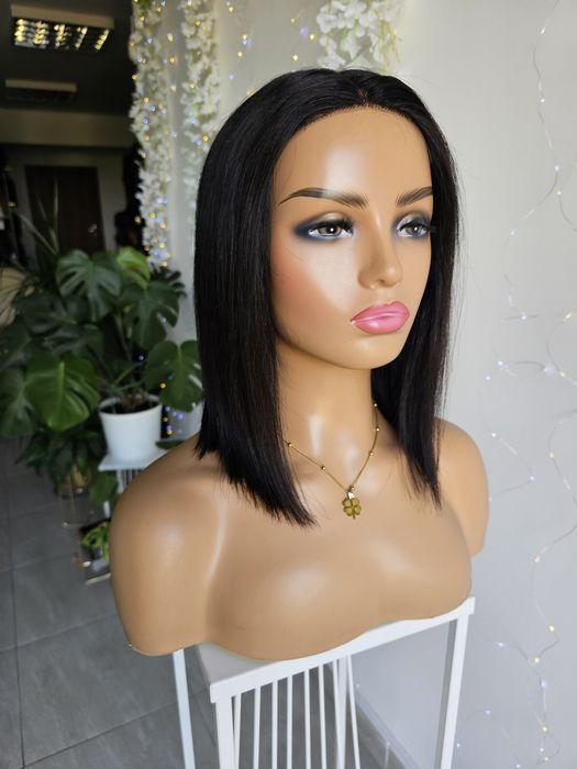 Peruka z włosów naturalnych Monika naturalna czerń lacefront