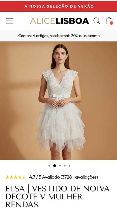 Vestido noiva curto