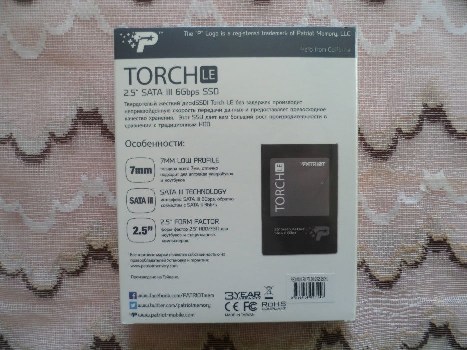 SSD диск Patriot Torch LE 240GB Solid State Drive [PTL240GS25SSDRU]
