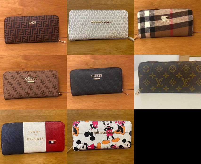 Portfel damski duży Guess Louis Burberry kolory wzory premium