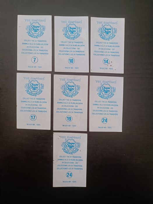 Cromos transfers chupa chups the Simpsons