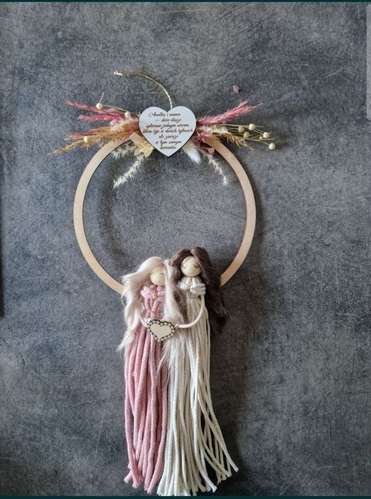 Laleczki makrama mama i córka