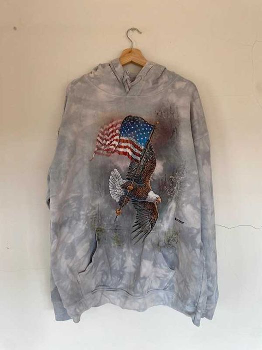 Hoodie cinzento com águia e bandeira dos EUA (XL)