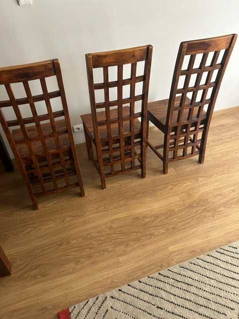 Stół drewniany indyjski 120x80 + 6 krzeseł palisander