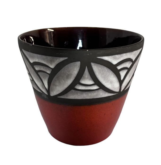 Ceramiczna osłonka na kwiatek vintage retro prl fat lava