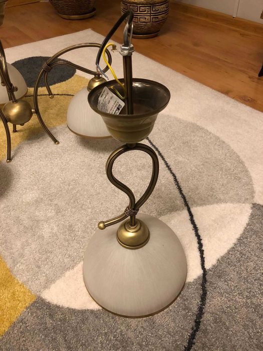 Zestaw lamp sufitowych (3-kloszowa i dwie pojedyncze)