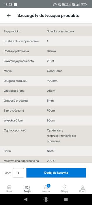 Panel kuchenny szklany goodhome nashi 90cm biały