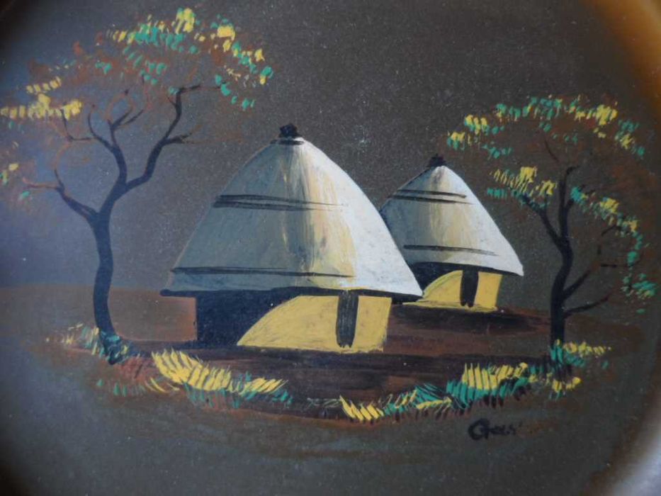 CINZEIRO em cobre lacado africano, com motivo tribal