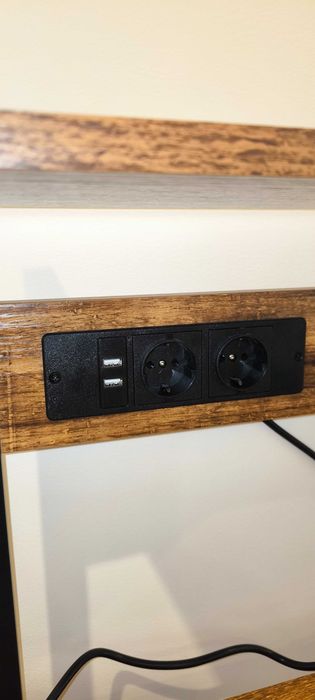 Estante de Cozinha Melamina de Madeira e Aço Cor Marrom Rústico e Preto 90x42x130 cm Homcom